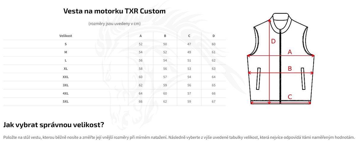 TXR Kožená vesta na motorku Custom XL